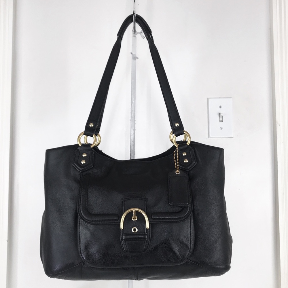 Coach LG Soho Black Leather Campbell Shoulder Bag